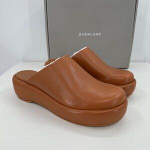 Everlane The Puffa Flatform in Brown Leather sz 7.5 Women's Chunky Platform Clog